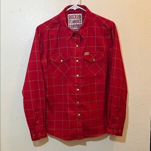 DIXXON Red and Gold Checkered Men's Shirt